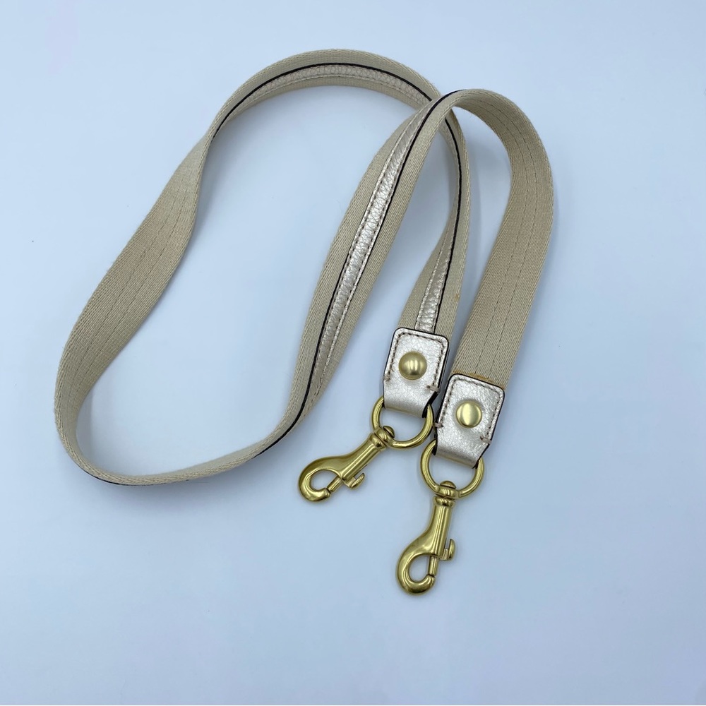 Coach Beige Canvas and Gold Hardware Strap